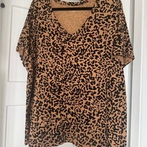 Ava & Viv Animal Print V-Neck Tee